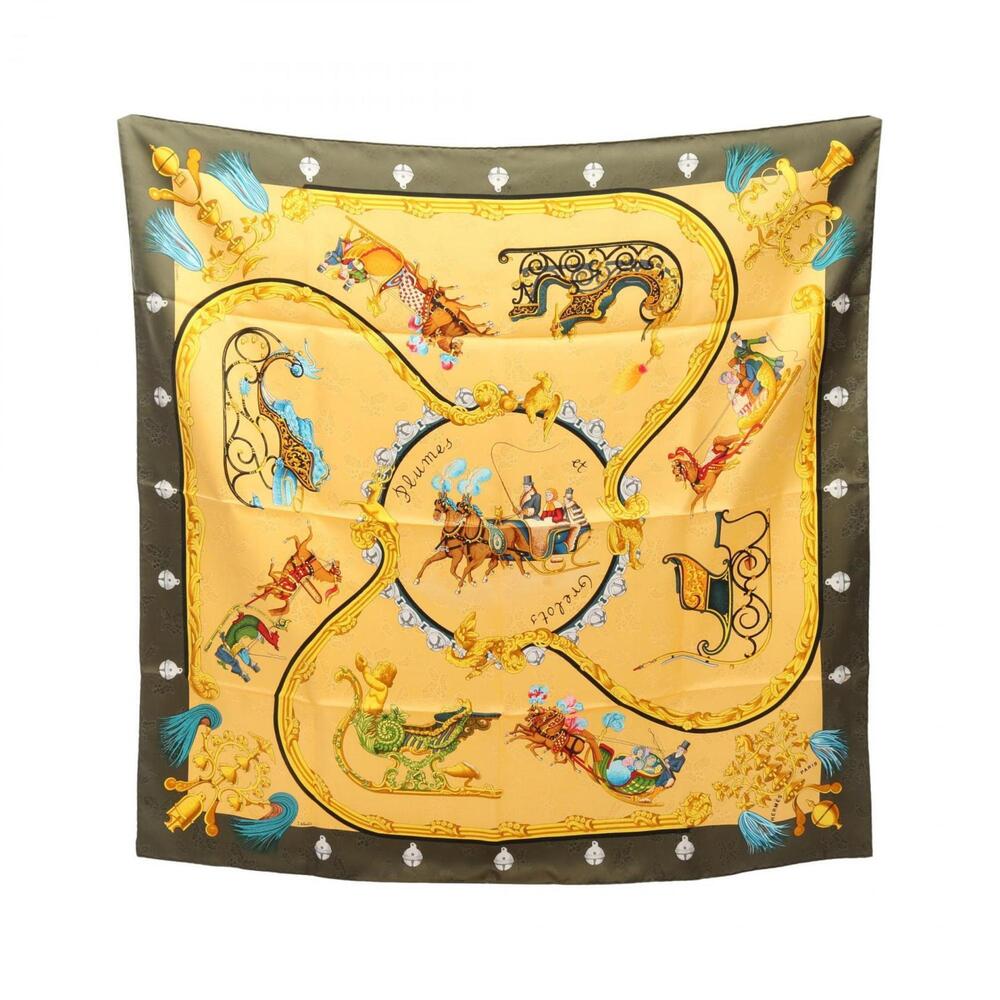HERMES Yellow Silk Scarf - Picture 1 of 7